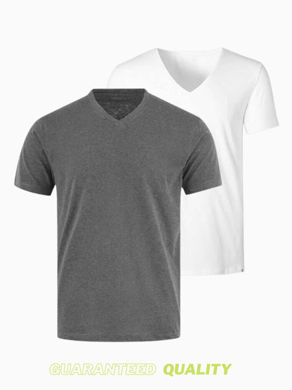 Multi Pack of 2 & 4 V-Neck T Shirt 8 Colors 100% Cotton By Traders Inn