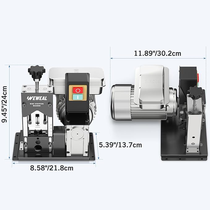Electric Wire Stripper Machine, 0.06''-1.18'' Automatic Cable Stripper Machine with 180 W & 80 ft./min, All Aluminum Frame Copper Wire Strippers Power Tool for Cable Recycling