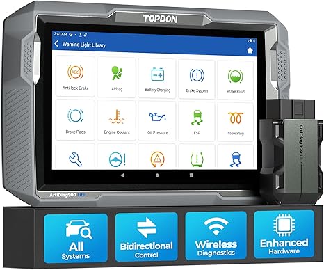 TOPDON Bidirectional Scan Tool, 2024 New ArtiDiag900 Lite Automotive Diagnostic Tool for Full System, Scanner for Car with Active Test, 8 Reset, Wireless OBD2 Scanner Diagnostic Tool for All Vehicles