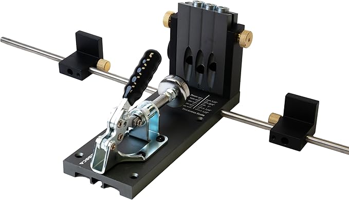 Massca Aluminum Pocket Hole Jig System Pro M2 Adjustable & Easy to Use Joinery Woodworking Tool For DIY Carpentry Projects