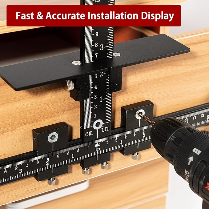 Cabinet Hardware Jig Tool Set for Handles and Pulls, Aluminum Alloy Cabinet Handle Template Jig Tool for Fast and Accurate Installation of Drawer Front Knobs