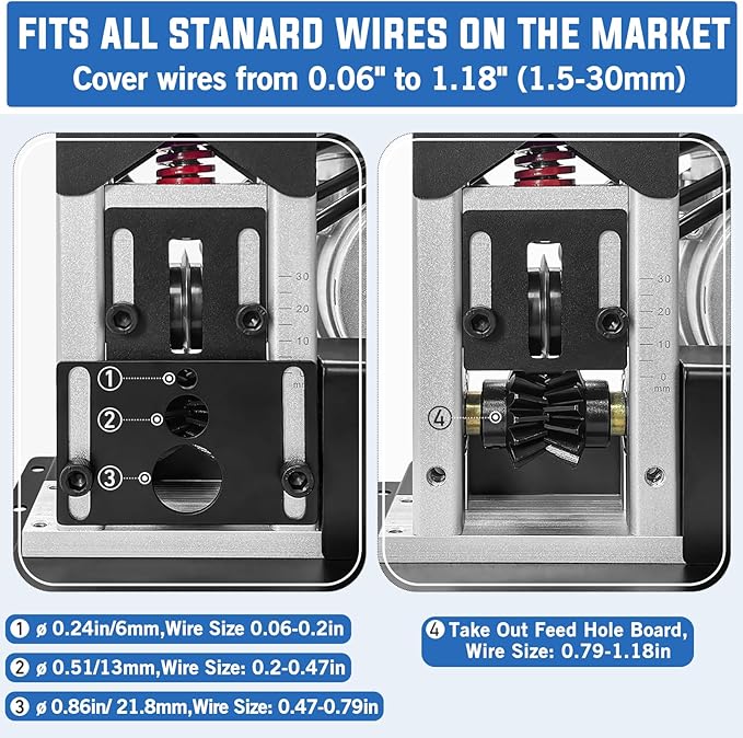 Electric Wire Stripper Machine, 0.06''-1.18'' Automatic Cable Stripper Machine with 180 W & 80 ft./min, All Aluminum Frame Copper Wire Strippers Power Tool for Cable Recycling