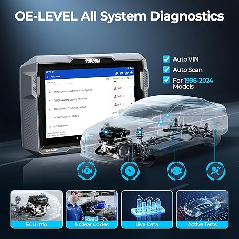 TOPDON Bidirectional Scan Tool, 2024 New ArtiDiag900 Lite Automotive Diagnostic Tool for Full System, Scanner for Car with Active Test, 8 Reset, Wireless OBD2 Scanner Diagnostic Tool for All Vehicles