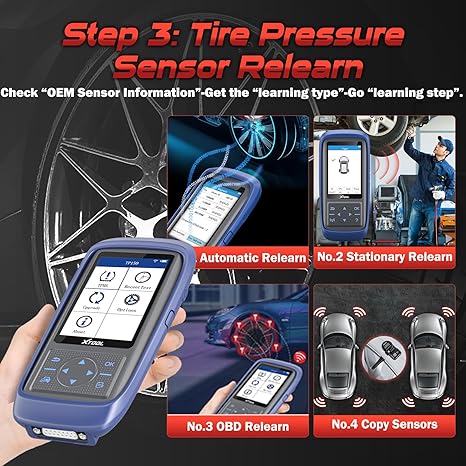 XTOOL TP150 TPMS Programming Tool, 2025 TPMS Relearn Tool, Activate/Relearn All Known TPMS Sensors, Program XTOOL TS100 Sensors (315/ 433MHz), TPMS Reset/Diagnosis